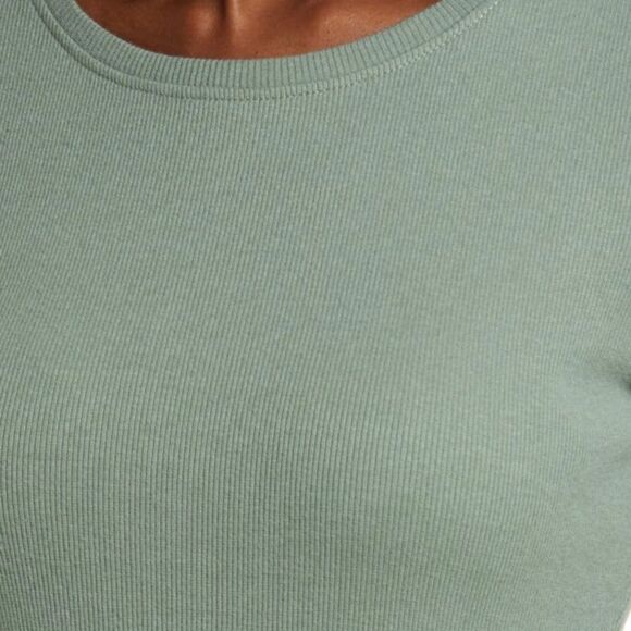 Open edit soft ribbed muted green shirt dress size large mini dress tee shirt L - Picture 2 of 15